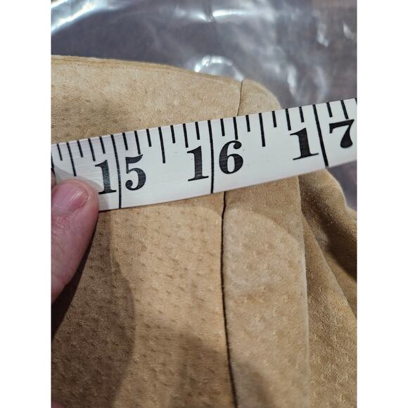 Vintage Bagatelle Leather Blazer Jacket Womens size 16 Brown Suede Neutral Tan - Picture 7 of 8